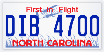 NC license plate DIB4700
