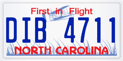 NC license plate DIB4711
