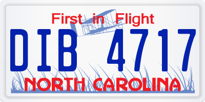 NC license plate DIB4717