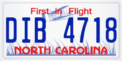 NC license plate DIB4718