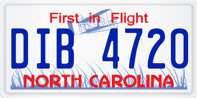 NC license plate DIB4720