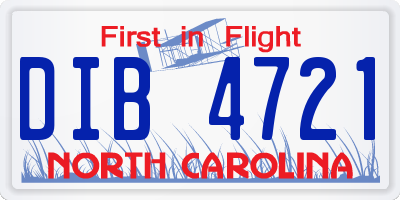 NC license plate DIB4721