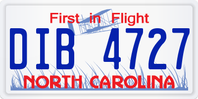 NC license plate DIB4727