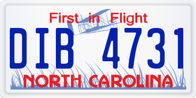 NC license plate DIB4731