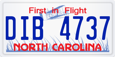 NC license plate DIB4737