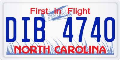 NC license plate DIB4740