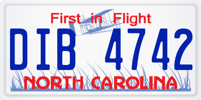 NC license plate DIB4742