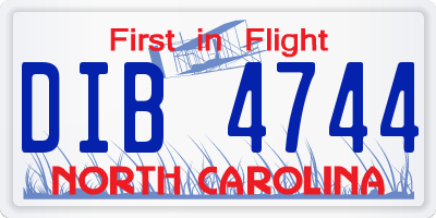 NC license plate DIB4744