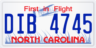 NC license plate DIB4745