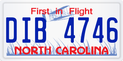 NC license plate DIB4746