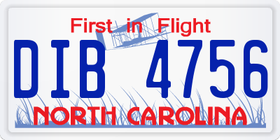 NC license plate DIB4756