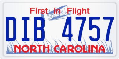 NC license plate DIB4757