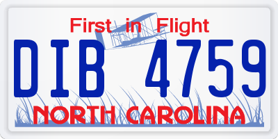 NC license plate DIB4759