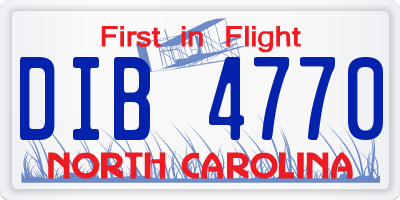 NC license plate DIB4770