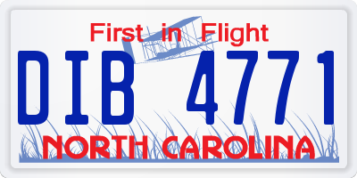 NC license plate DIB4771