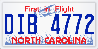 NC license plate DIB4772