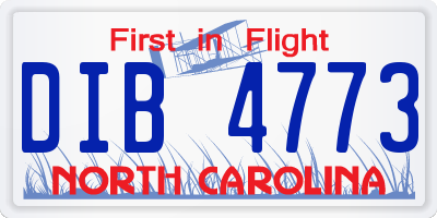 NC license plate DIB4773