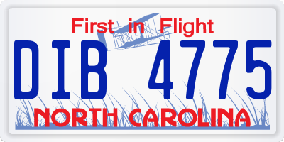 NC license plate DIB4775