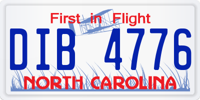 NC license plate DIB4776