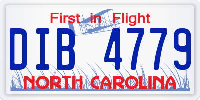 NC license plate DIB4779