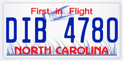 NC license plate DIB4780