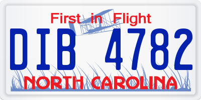 NC license plate DIB4782