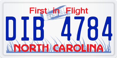 NC license plate DIB4784