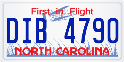 NC license plate DIB4790