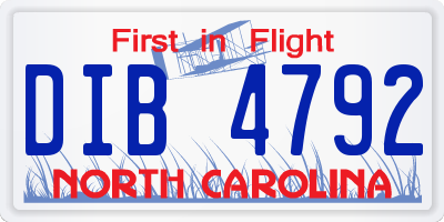 NC license plate DIB4792