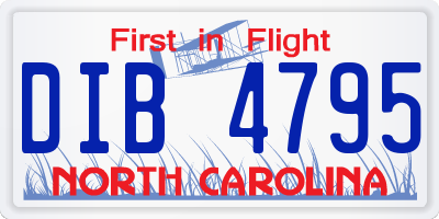 NC license plate DIB4795