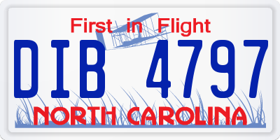 NC license plate DIB4797
