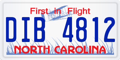 NC license plate DIB4812
