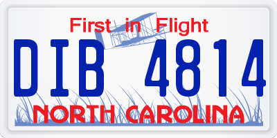 NC license plate DIB4814
