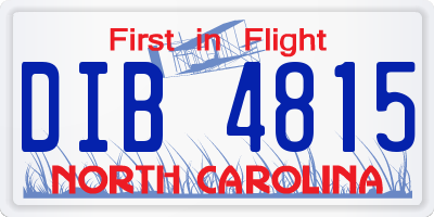 NC license plate DIB4815