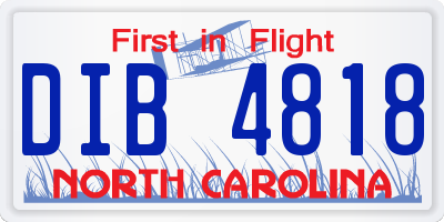NC license plate DIB4818