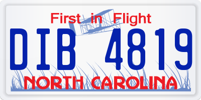 NC license plate DIB4819