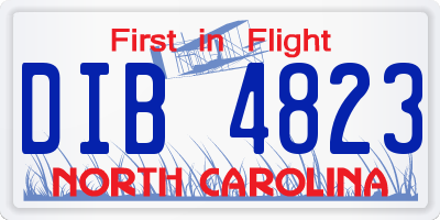 NC license plate DIB4823