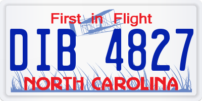 NC license plate DIB4827
