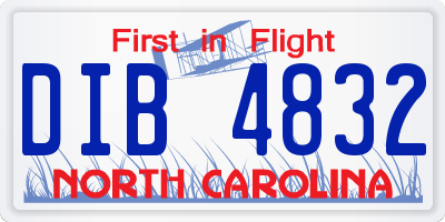 NC license plate DIB4832