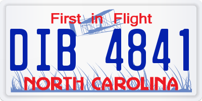 NC license plate DIB4841