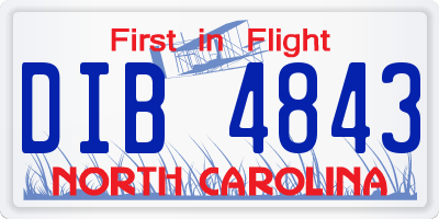 NC license plate DIB4843