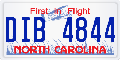 NC license plate DIB4844