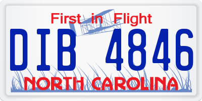 NC license plate DIB4846