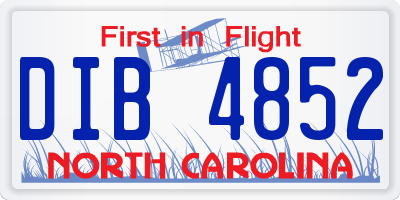 NC license plate DIB4852