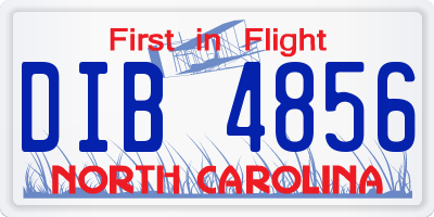 NC license plate DIB4856