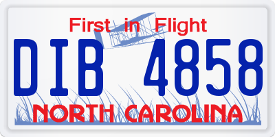 NC license plate DIB4858