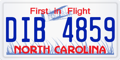 NC license plate DIB4859