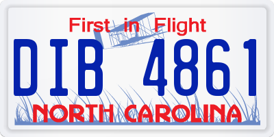 NC license plate DIB4861