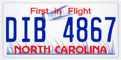NC license plate DIB4867