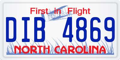 NC license plate DIB4869